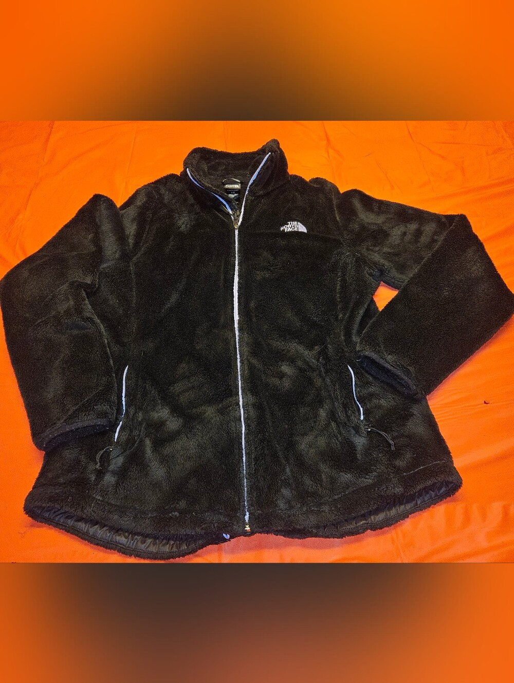 The North Face Black Very Soft Fleece w/Purple Front & Pocket Zippers szL E.U.C.